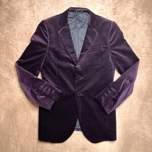 Byblos Velvet Suit Jacket Italian Made Purple Speckled Long Sleeve Formal Party